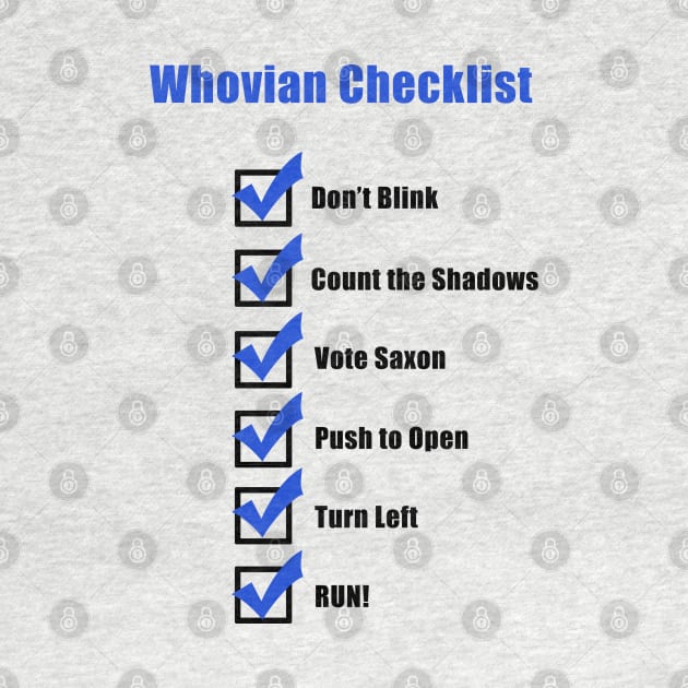 Whovian Checklist by ZuleYang22